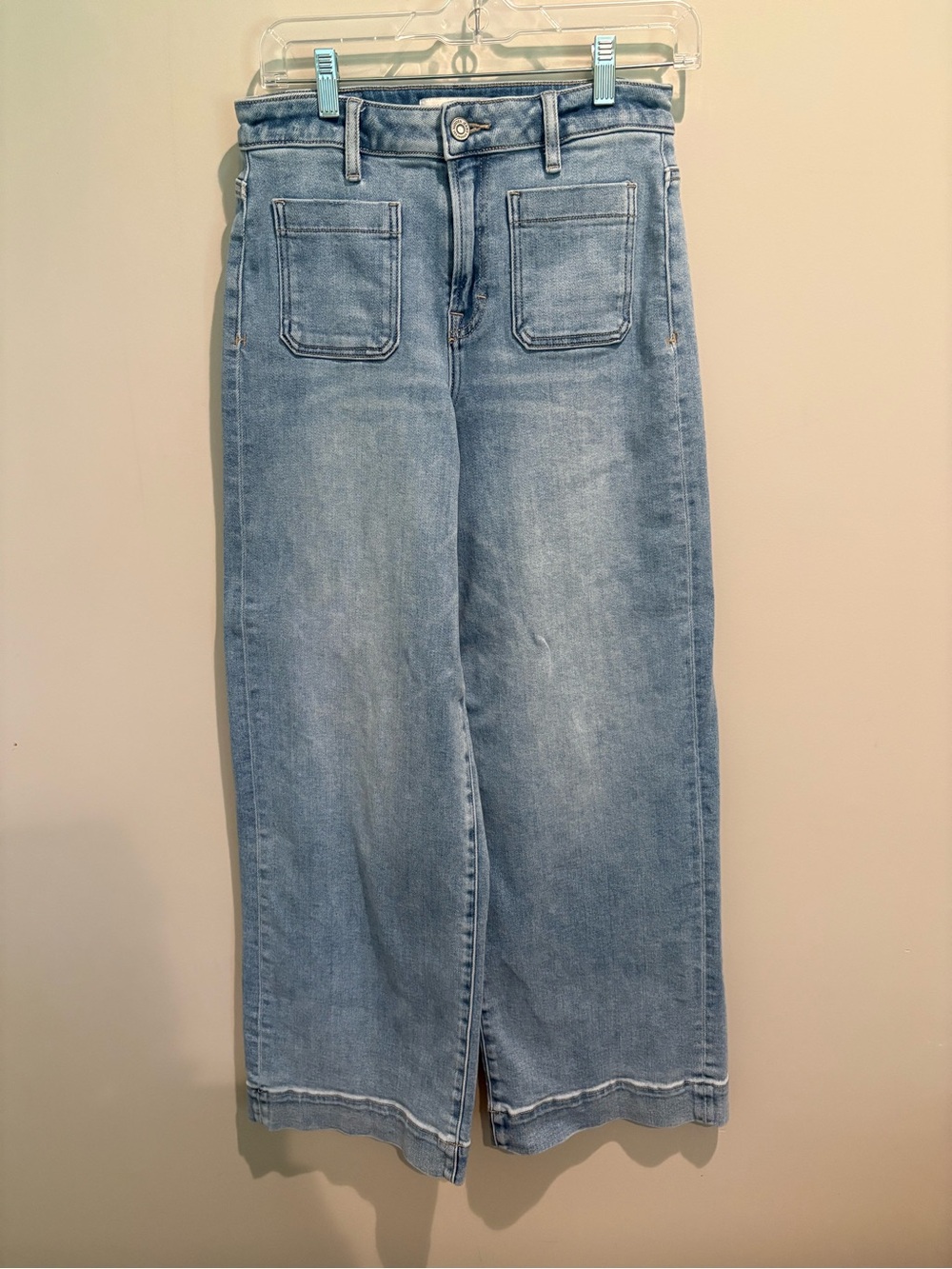 HIDDEN Brand Women’s Size 27 Wide Leg Cropped Jeans Light Wash Denim